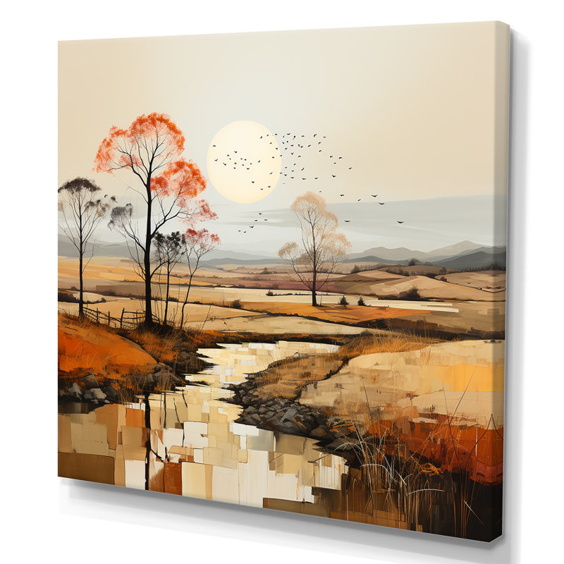 «Desert Prairies Peace Peace Sunset» sur toile, H 16 po x l 16 po x P 1 po, Toile tendue