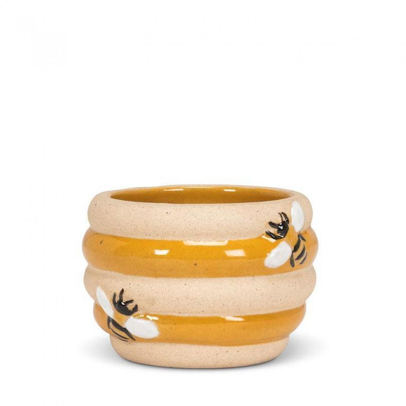 Anat Ceramic Cachepot, 2" H x 3" W x 3" D