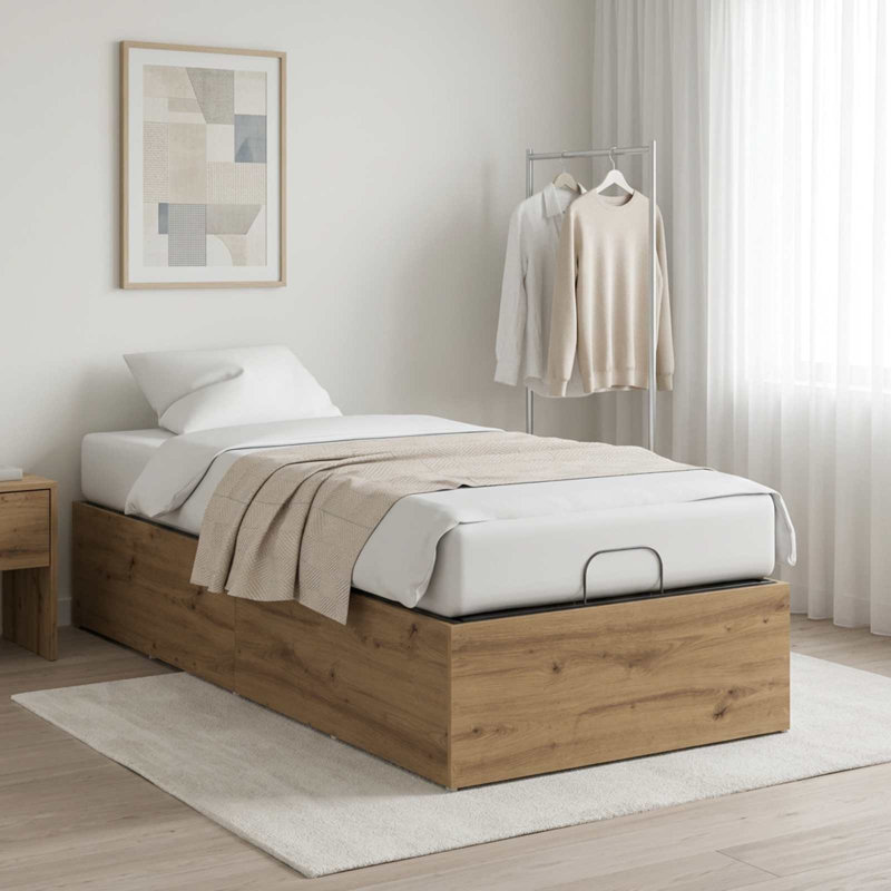 vidaXL Adjustable Bed & Surround Engineered wood and steel Bed Frame Surround, UK Small Single - DE 75 x 190 cm