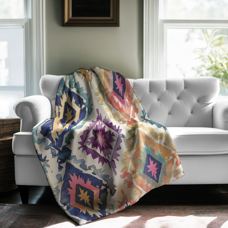 Native Geometrics - Couverture Sherpa de qualité supérieure 1 pièce, Grand lit
