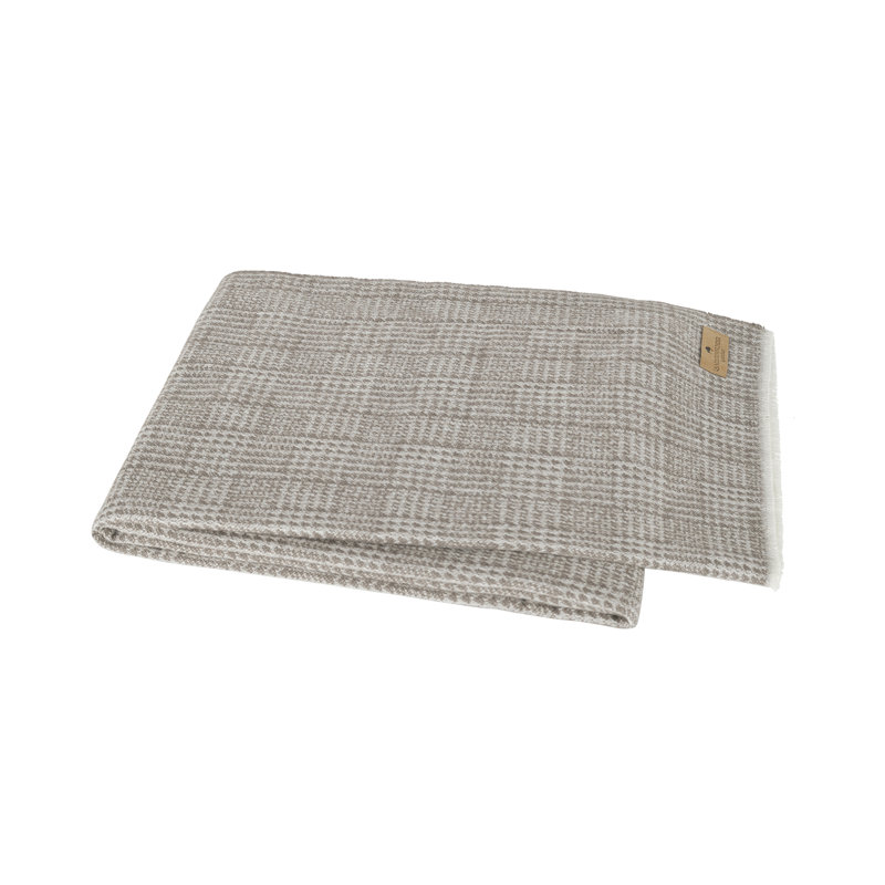 Sutton Plaid Throw,  Mink Houndstooth