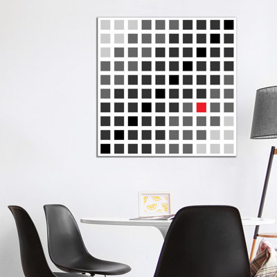 Tile Art Cuadrados Opt En Gris - Wrapped Canvas Print