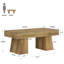 Table de salle à manger en bois, table de centre rectangulaire, table basse spacieuse
