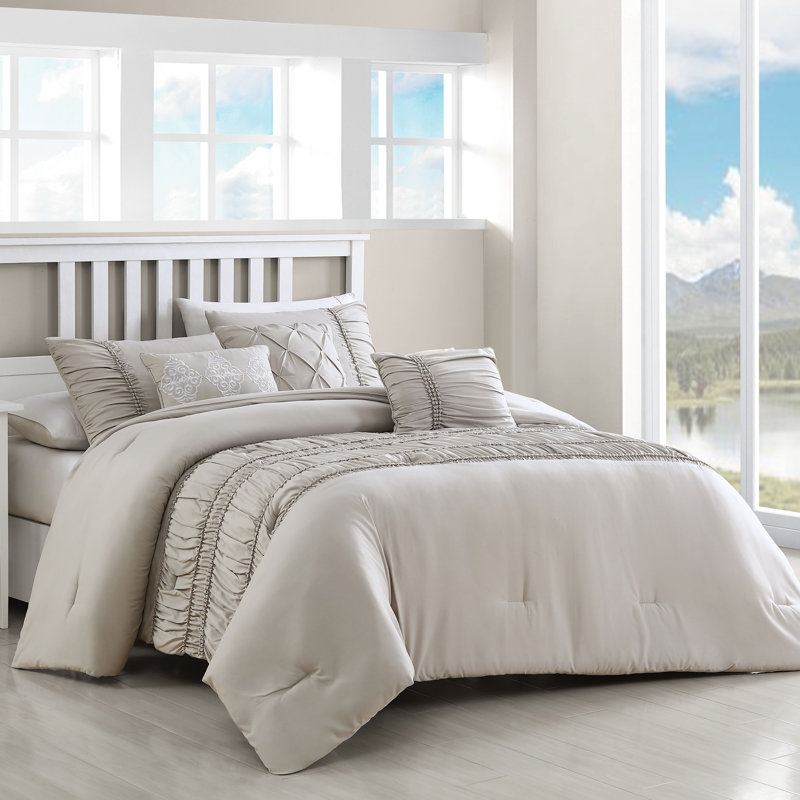 Ensemble d'édredon réversible Navier, Édredon pour lit simple + 1 taie décorative + 3, Bleu sarcelle