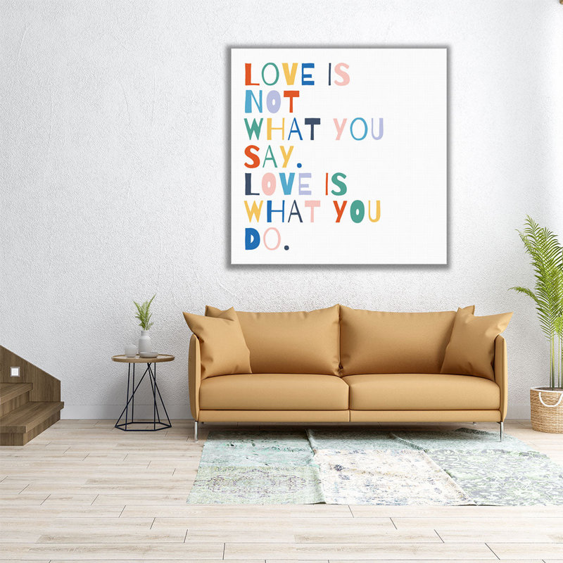 «Rainbow Words I», reproduction d'art sur toile, H 12 po x l 12 po