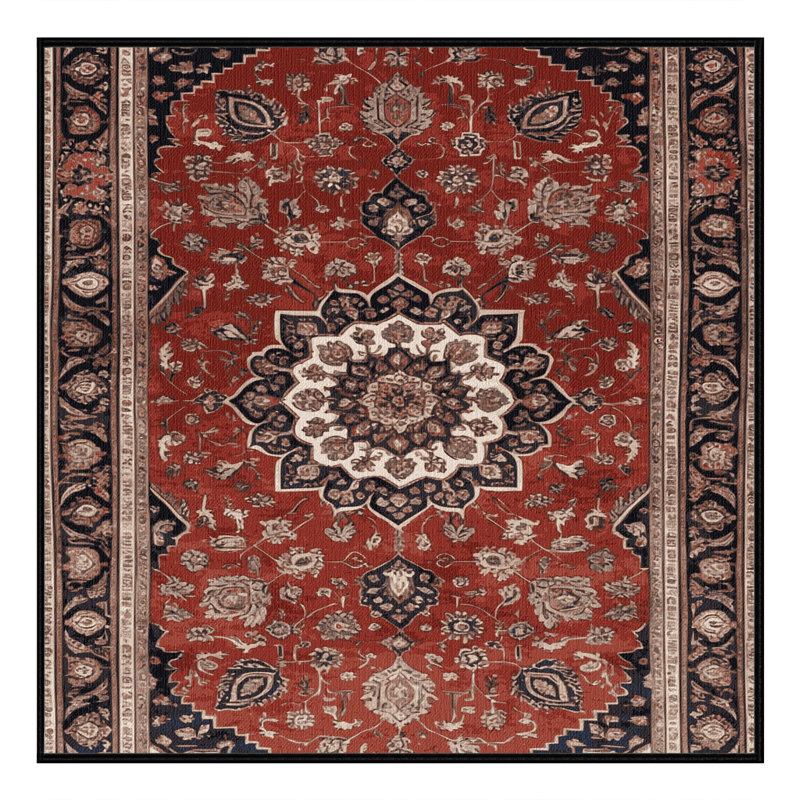 Tapis brun lavable à la machine, Carré 8 pi
