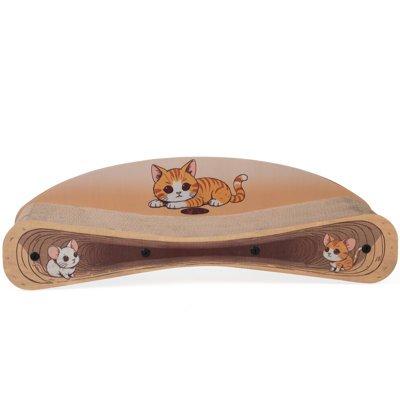 Lit à griffer réversible en carton 2-en-1 et coussin de grattage incurvé durable pour chats d'intérieur