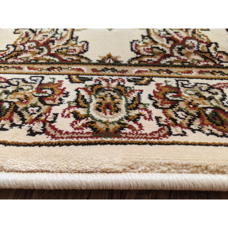 Traditional Oriental Indoor Ivory area rug, Rectangle 7'9" x 11'6"