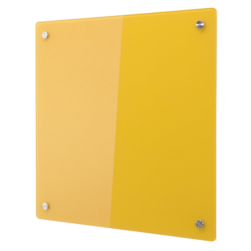Wall Mounted Glass Board, 60 cm H x 45 cm W, Yellow