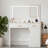 Makeup Vanity with LED Lighted Mirror & Power Outlet,Makeup Vanity Table with 2 Drawers,1 Cabinets