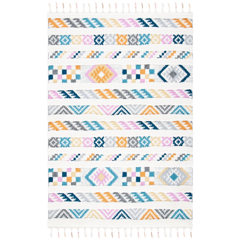 Moroccan Fringe Shag Performance Moroccan Rug, Rectangle 9' x 12'
