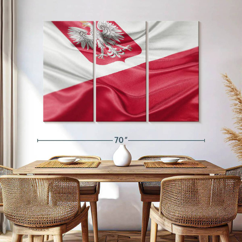 Drapeau de la Pologne, H 42 po x l 65 po
