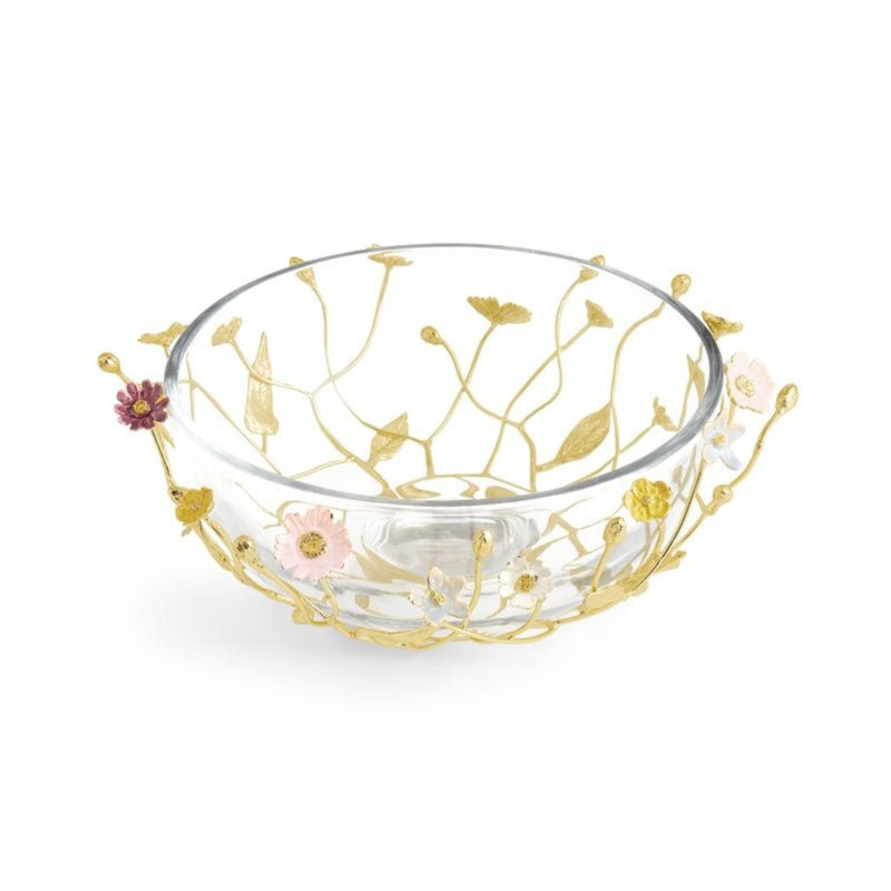 Wildflowers Handmade Decorative Bowl, 5.5" H x 12.75" W x 12.75" D