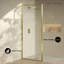 Pierre 34 x 76 encadré fixe 3/8 po (10 mm) Porte de douche en verre trempé transparent avec cadre-113107497