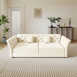 Modern Convertible Sofa Bed, 74.4"w Pull Out Sleeper Sofa  