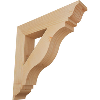 3 1/2"W x 22"D x 22"H Funston Traditional Smooth Bracket, Douglas Fir