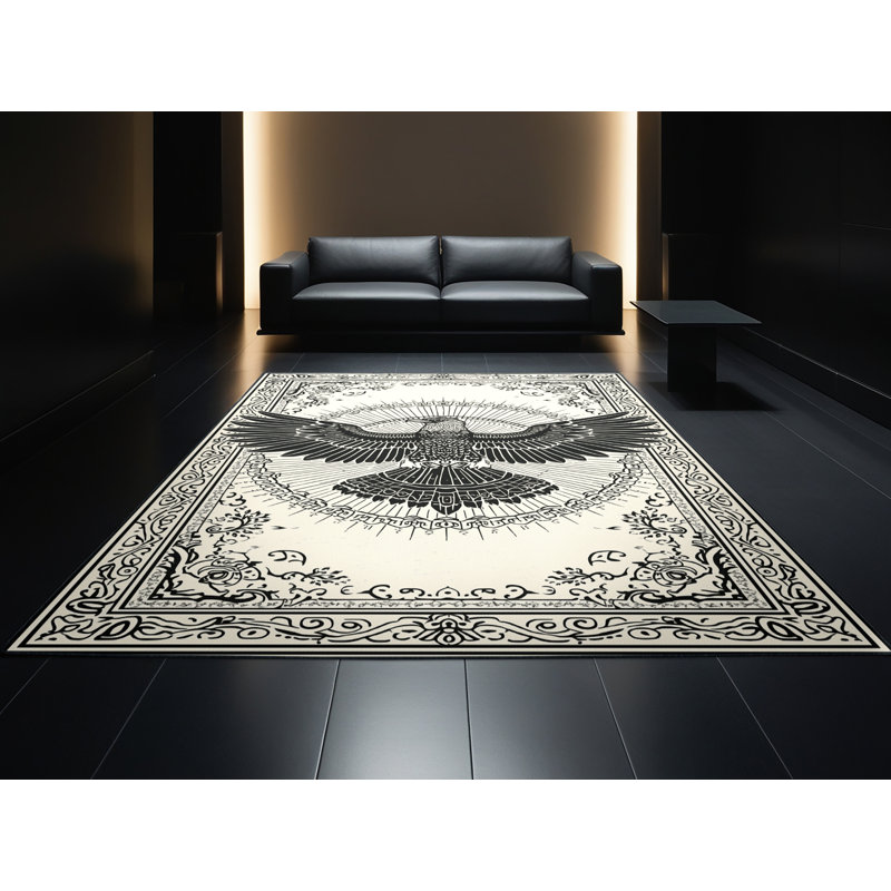 Tapis oriental beige lavable à la machine Oryn Harpy, 5 X 8