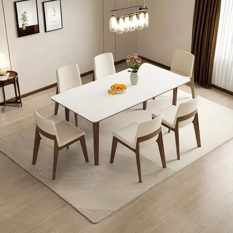 Ensemble de table de salle à manger et de chaises en pierre de style paléo, H 29,52 po x L 78,74 po x l 31,49 po