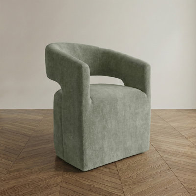 Roya Barrel-Back Dining Chair With Casters