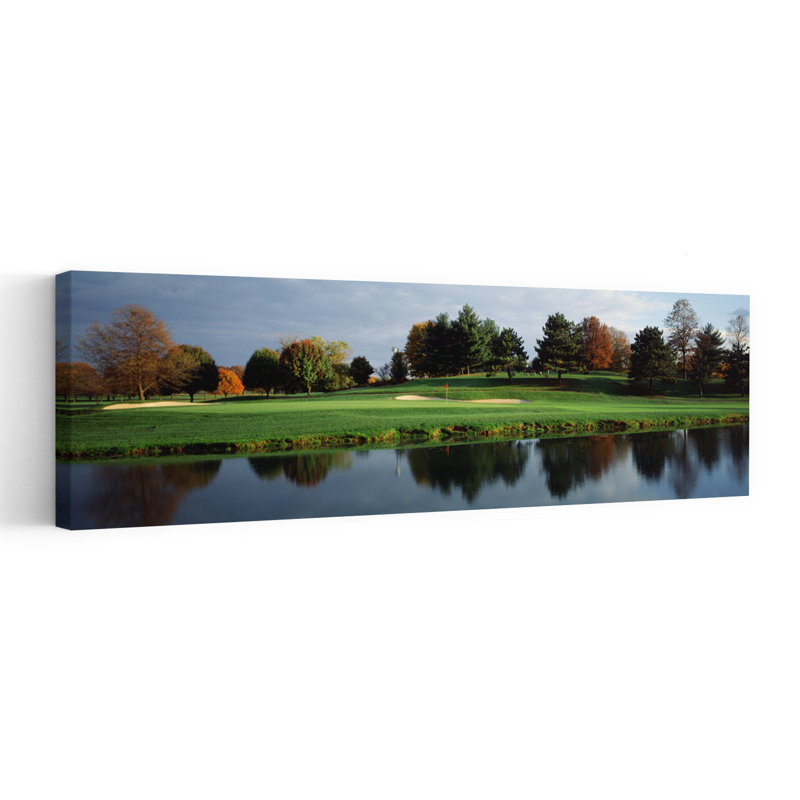 Pond in a golf course Westwood Golf Course Vienna Fairfax County Virginia USA 1 Piece Wrapped Canvas Panoramic Wall Art