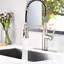 Robinet de cuisine tactile avec douchette rétractable - jet pivotant à 360 degrés, corrosion, rouille, nickel brossé, acier inoxydable, contrôle sans effort de la poignée pivotante-864536819