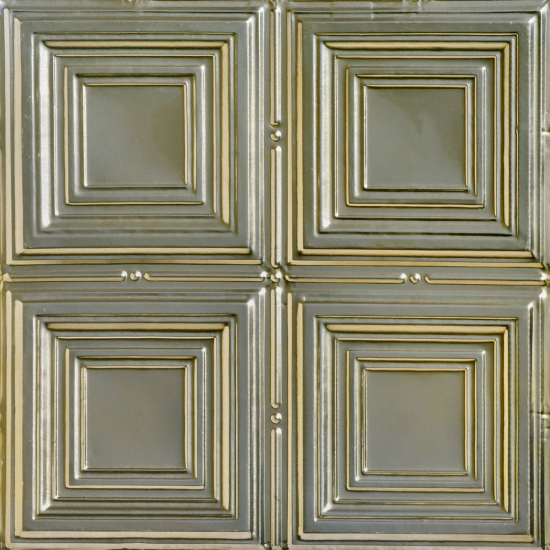 Carreau de plafond en étain de 2 pi x 2 pi Cubism, Pépite d'or