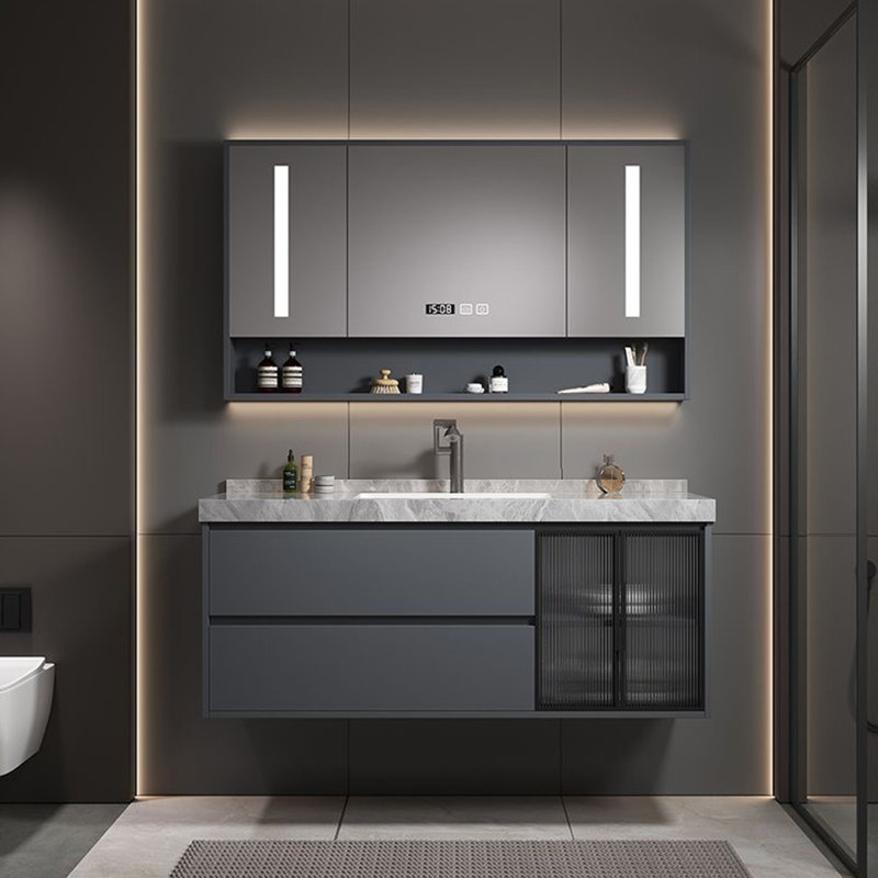 Armoire de salle de bain moderne simple gris