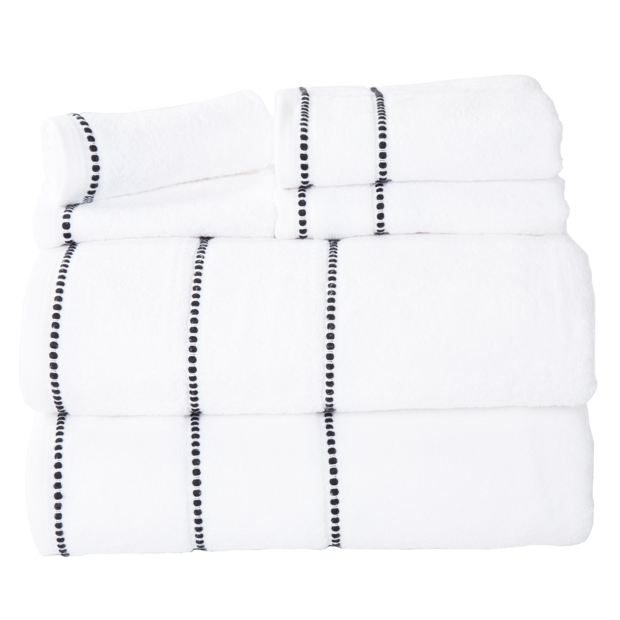  100 Percent Cotton Towel Set, Zero Twist, Soft and Absorbent 6  Piece Set With 2 Bath Towels, 2 Hand Towels and 2 Washcloths (Silver) By  Lavish Home : Home & Kitchen