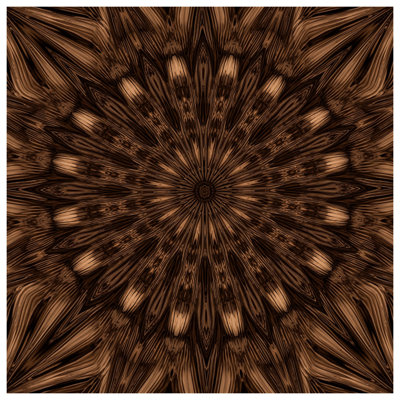Brown Kaleidoscope Mandala Double Sided Throw Pillows