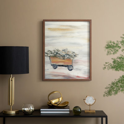 «Christmas Holiday Art CCXL III», reproduction d'art encadrée - bois massif