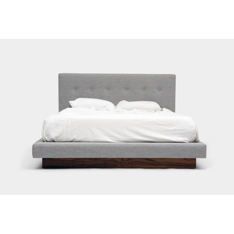 LRG Upholstered Platform Bed, King, Ash