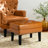 Set Of 2 Mid-Century Modern Cognac Leatherette Button-Tufted Accent Stool-122529024