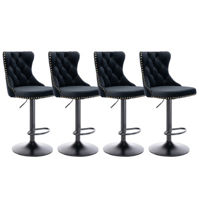 Kalinka 360° Swivel Adjustable Velvet Barstools Comfortable Tufted