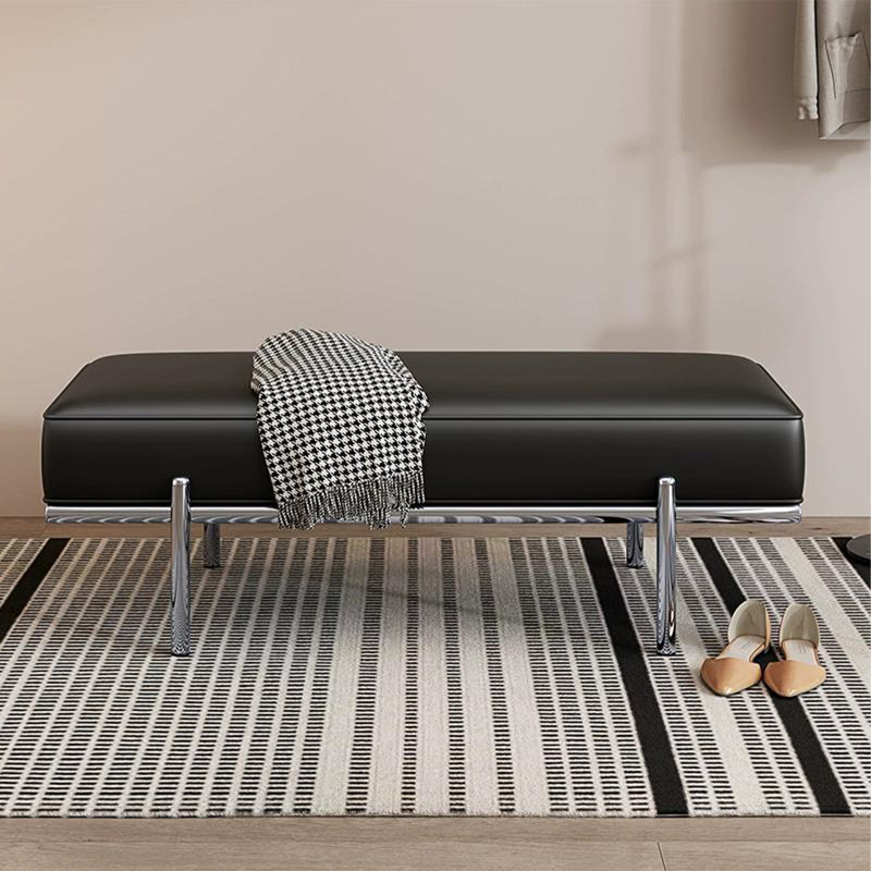 Banc rembourré, H 15,75 po x l 55,12 po x P 17,52 po, Noir