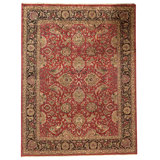 Hand Knotted Wool Oriental Area Rug in Red