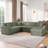 Oversized Sectional Sofa 115.3" U-Shaped Sofa