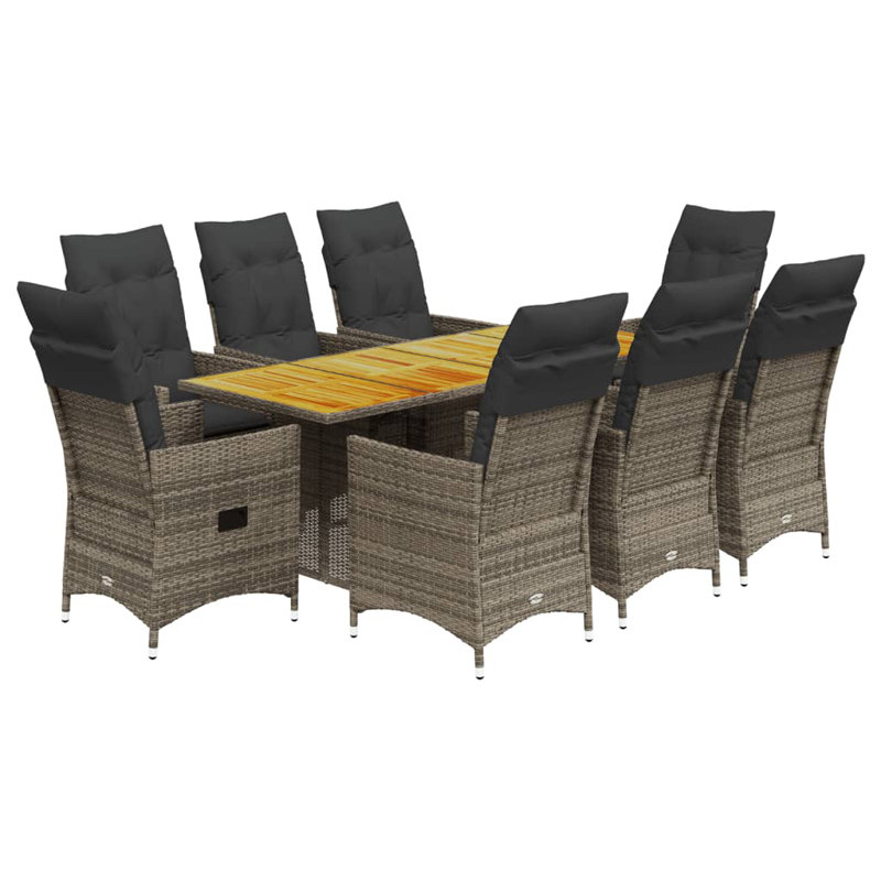  Garden Dining Set Grey