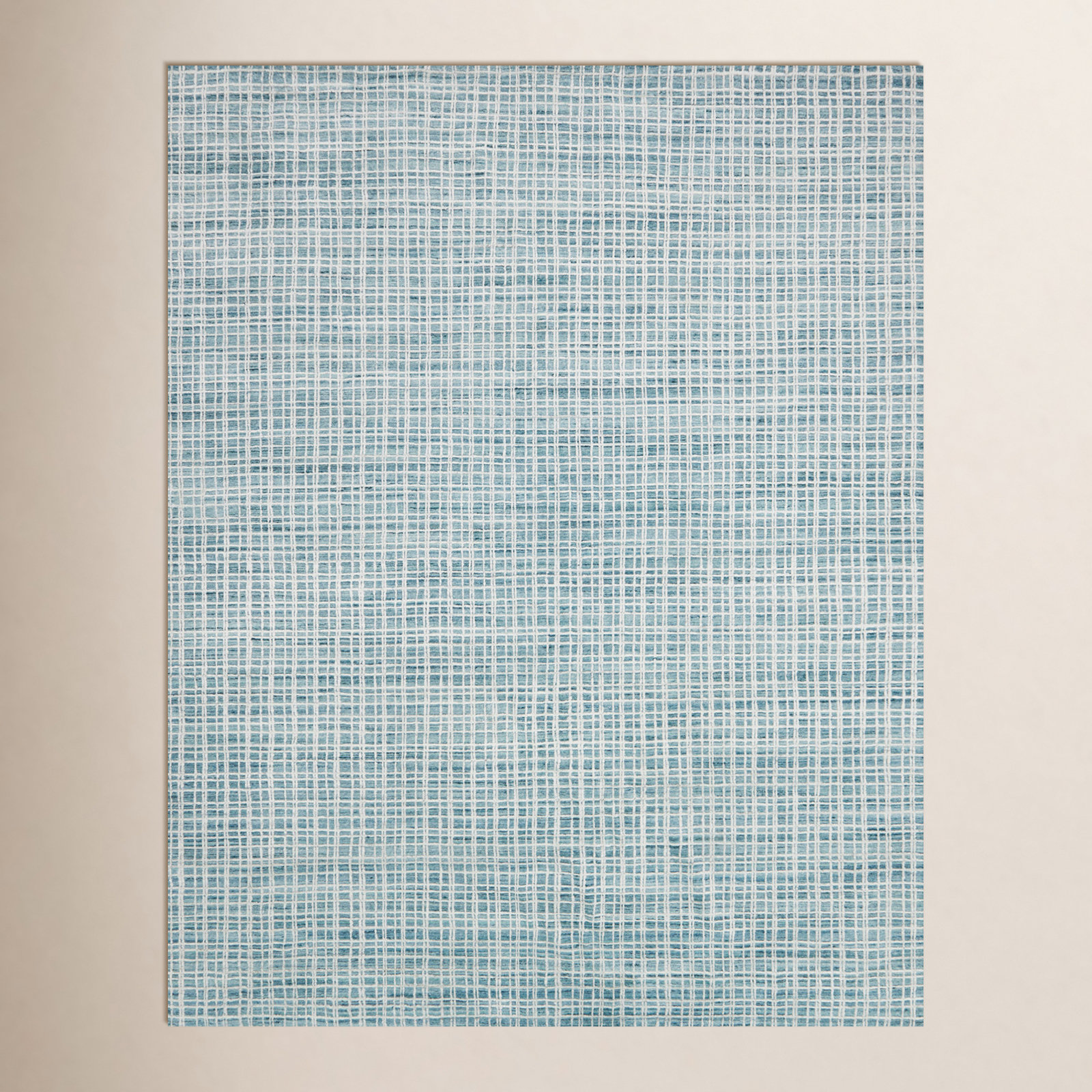 Hannon Blue Hand-Woven Geometric Rug, Rectangle 12' x 15'