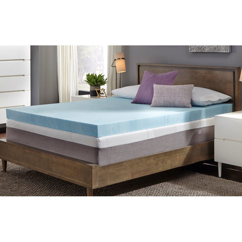 Surmatelas en mousse viscoélastique imprégnée de gel 4 po Hassinger, Très grand