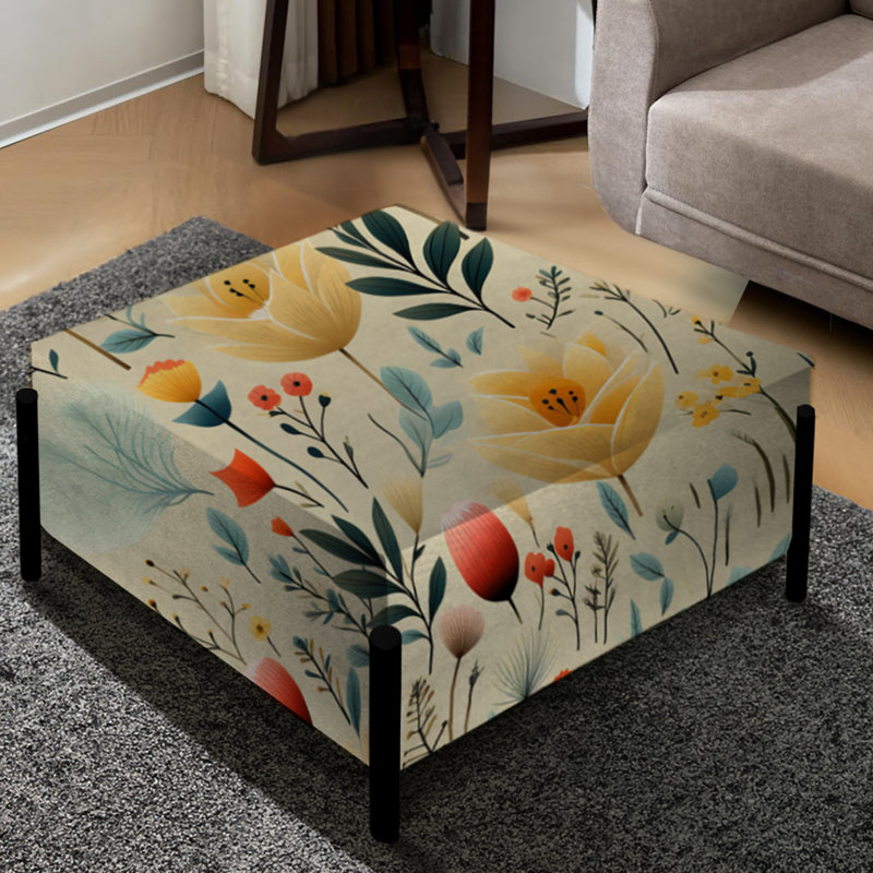 Simplicité en fleurs scandinaves - grand repose-pieds carré Plants