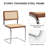 Crumley 18.1" H Mid-Century Modern Rattan Dining Chairs with Rattan Cane Backrest-630480284