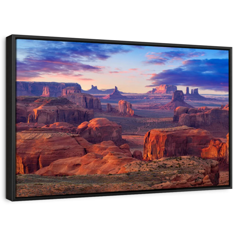 «Hunts Mesa Monument Valley Sunset Art mural», H 9 po x l 13 po