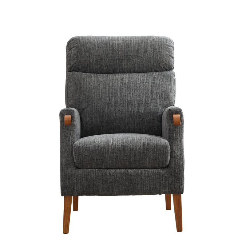 Upholstered Side Chair, Grey Polyester Blend