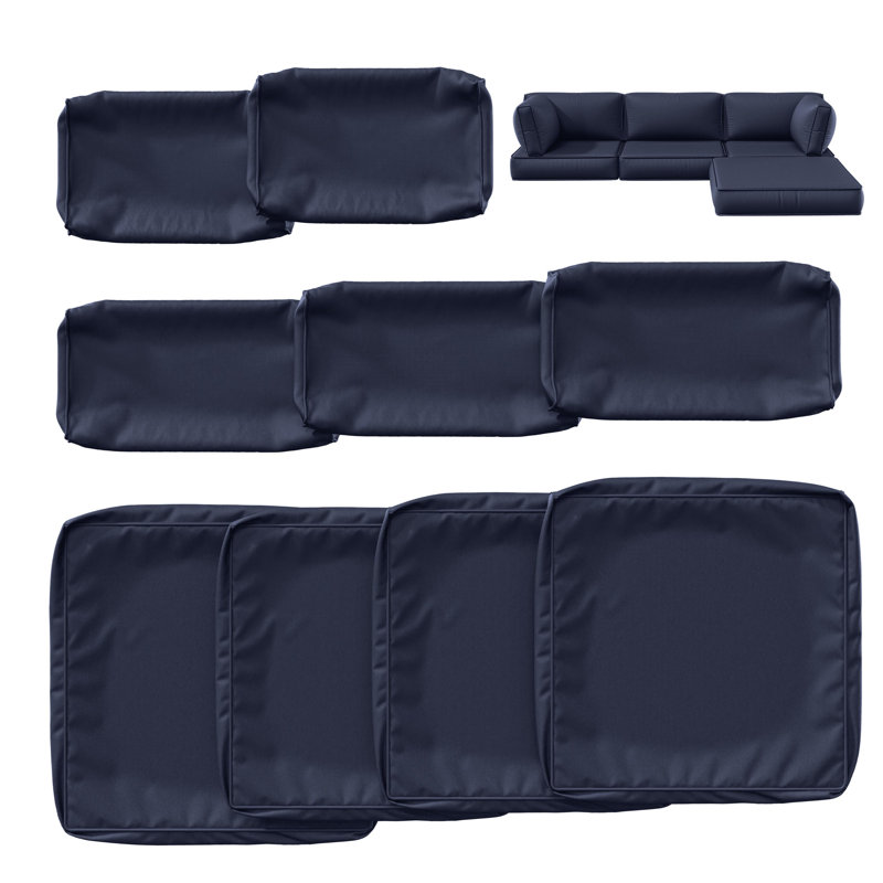 9 housses de coussin d'extérieur pour housses de patio toutes saisons pour meubles d'extérieur, housses seulement 9 pièces