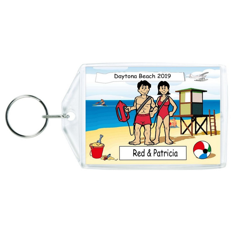 Porte-clés personnalisé en acrylique Lifeguard Couple