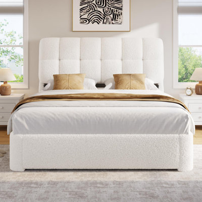 Cloud Bed Frame, Bed Frame With Headboard, Modern Upholstered Platform Bed Frame, Rounded Corners, No Box Spring Required, Easy To Assemble