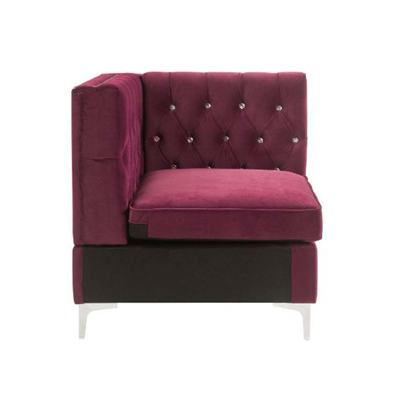 Jaszira modulaire - Wedge, velours bourgogne, Bourgogne