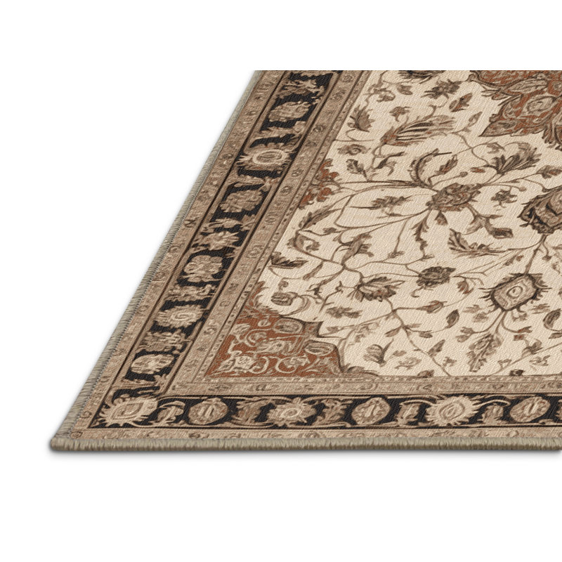 Machine Washable Persian Beige Area Rug, Rectangle 2' x 3'