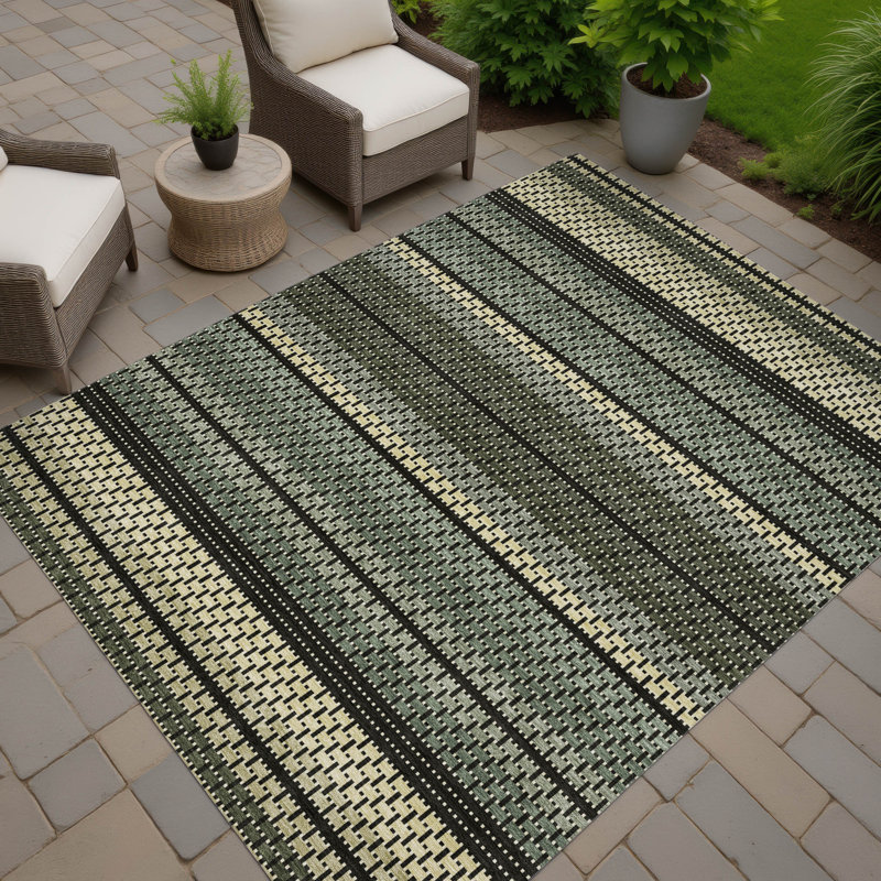 Machine Washable Indoor/Outdoor Chantille ACN2427 Stripes Rug, Rectangle 10' x 14'