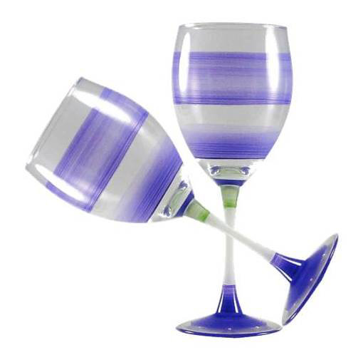 Verre à vin blanc Cottage Retro Stripe, Mauve
